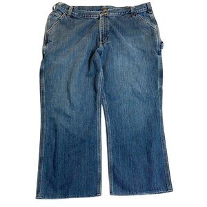 Carhartt Mens Carpenter Jeans 42x24 Relaxed Fit Denim Blue Cotton Blend Workwear